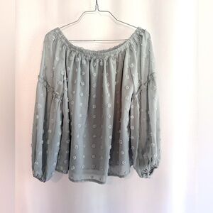 SHEIN Off-The-Shoulder Blouse With Statement Sleeves